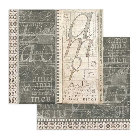 Papier do scrapbookingu 30x30cm Stamperia CALIGRAPHY KSIĄŻKI SBB744