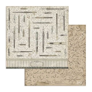 Papier do scrapbookingu 30x30cm Stamperia CALIGRAPHY PIÓRA SBB743