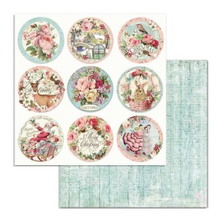 Papier do scrapbookingu 30x30cm Stamperia CHRISTMAS 9 OKRĄGŁYCH DEKOR SBB701