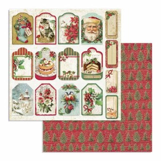 Papier do scrapbookingu 30x30cm Stamperia CHRISTMAS PRZYWIESZKI SBB706