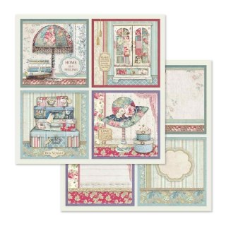 Papier do scrapbookingu 30x30cm Stamperia GRAND HOTEL - 4 KARTY SBB629