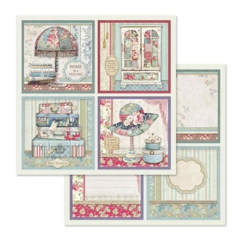 Papier do scrapbookingu 30x30cm Stamperia GRAND HOTEL - 4 KARTY SBB629