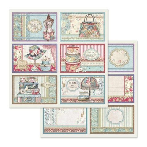 Papier do scrapbookingu 30x30cm Stamperia GRAND HOTEL - 6 KART SBB630
