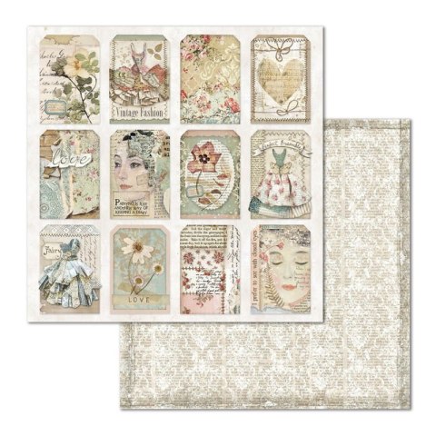 Papier do scrapbookingu 30x30cm Stamperia IMAGINE - 12 TAGÓW
