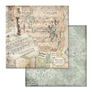 Papier do scrapbookingu 30x30cm Stamperia IMAGINE - MUZYKA