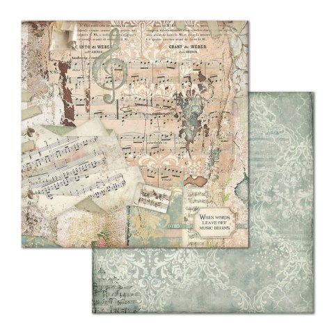 Papier do scrapbookingu 30x30cm Stamperia IMAGINE - MUZYKA