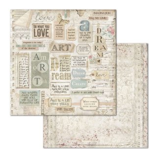 Papier do scrapbookingu 30x30cm Stamperia IMAGINE - NAPISY