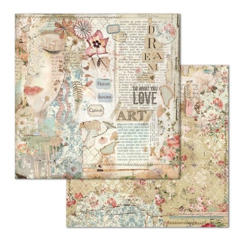 Papier do scrapbookingu 30x30cm Stamperia IMAGINE - TWARZ LOVE ART