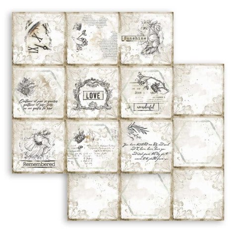 Papier do scrapbookingu 30x30cm Stamperia JOURNAL 9 KART SBB784