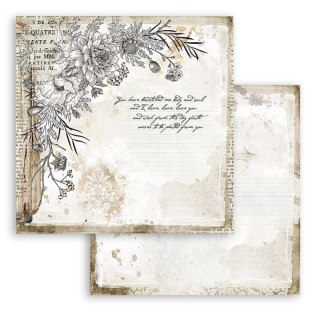 Papier do scrapbookingu 30x30cm Stamperia JOURNAL KARTA Z KWIATAMI SBB781