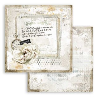 Papier do scrapbookingu 30x30cm Stamperia JOURNAL LIST Z RÓŻĄ SBB783