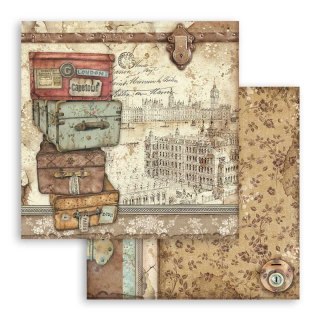 Papier do scrapbookingu 30x30cm Stamperia LADY VAGABOND BAGAŻE SBB759