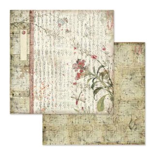 Papier do scrapbookingu 30x30cm Stamperia ORIENTAL GARDEN - POEMAT SBB632