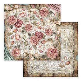 Papier do scrapbookingu 30x30cm Stamperia PASSION RÓŻE, PĄCZKI SBB771