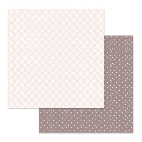 Papier do scrapbookingu 30x30cm Stamperia PINK SOUL - SERDUSZKA, KWIATKI SBB640