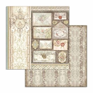 Papier do scrapbookingu 30x30cm Stamperia PRINCESS LISTY, TAPETA sbb713