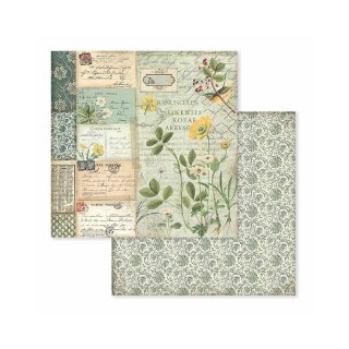 Papier do scrapbookingu 30x30cm Stamperia SBB585 BOTANIC-FIOŁEK ALPEJSKI