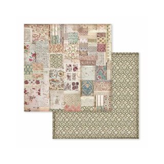 Papier do scrapbookingu 30x30cm Stamperia SBB588 BOTANIC - PATCHWORK