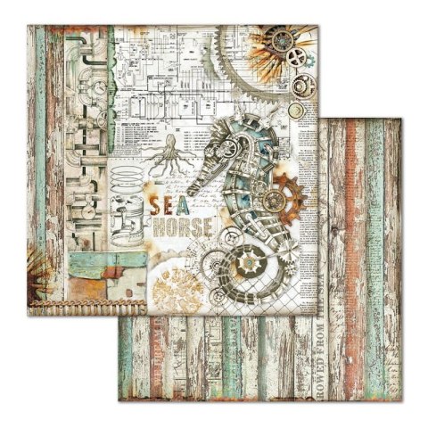 Papier do scrapbookingu 30x30cm Stamperia SEA WORLD - KONIK MORSKI