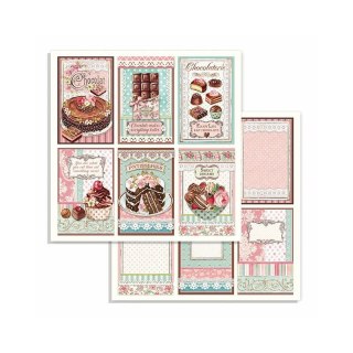 Papier do scrapbookingu 30x30cm Stamperia SWEETY 6 CIASTEK CZEKOLADOWYCH sbb738