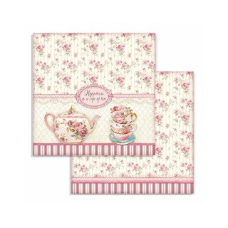 Papier do scrapbookingu 30x30cm Stamperia SWEETY ROMANTYCZNA HERBATKA sbb736