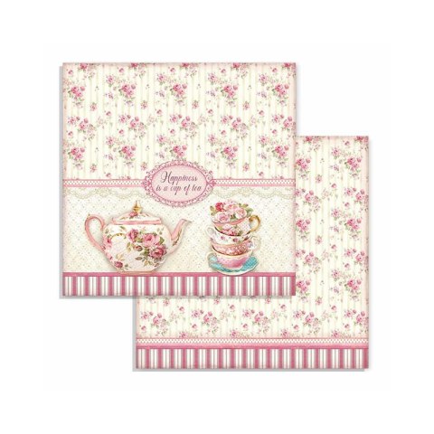 Papier do scrapbookingu 30x30cm Stamperia SWEETY ROMANTYCZNA HERBATKA sbb736