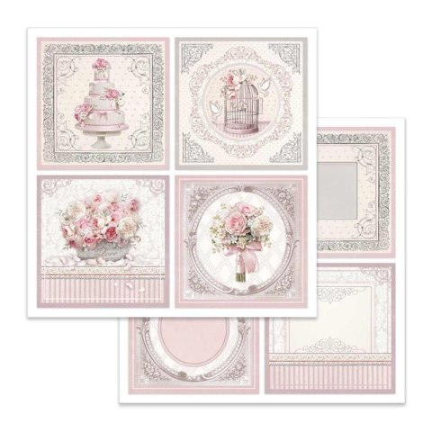 Papier do scrapbookingu 30x30cm Stamperia WEDDING - 4 KARTY SBB626