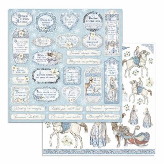 Papier do scrapbookingu 30x30cm Stamperia WINTER TALES RAMKI POSTACIE SBB717