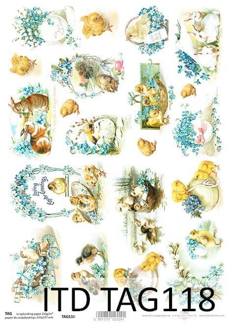 Papier do scrapbookingu A4 ITD TAG0118