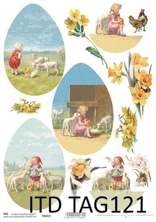 Papier do scrapbookingu A4 ITD TAG0121