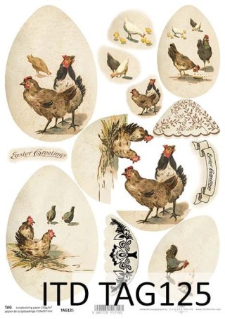 Papier do scrapbookingu A4 ITD TAG0125