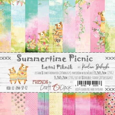 SUMMERTIME PICNIC - zestaw papierów 15,25x15,25cm [CC-ZPM-SP-F02]