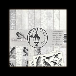 UHK Gallery Zestaw dwustronnych papierów bazowych do scrapbookingu -DIAMONDS 6 (15x15cm)