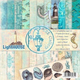 UHK Gallery Zestaw dwustronnych papierów bazowych do scrapbookingu -LightHOUSE 6 cali (15x15cm)
