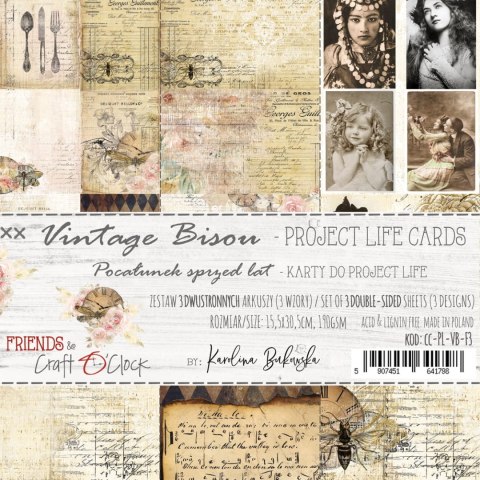 VINTAGE BISOU - zestaw kart do Project Life [CC-PL-VB-F3]