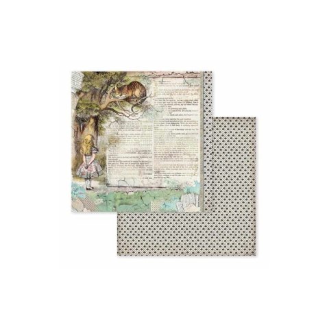 Zestaw 10 szt, papierów do scrapbookingu 20,3x20,3cm Stamperia ALICE SBBS01