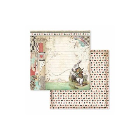 Zestaw 10 szt, papierów do scrapbookingu 20,3x20,3cm Stamperia ALICE SBBS01