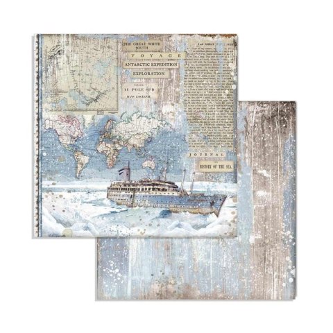 Zestaw 10 szt, papierów do scrapbookingu 20,3x20,3cm Stamperia ARCTIC SBBS20