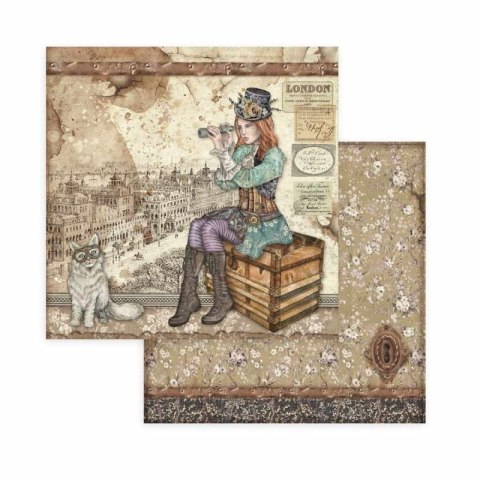 Zestaw 10 szt, papierów do scrapbookingu 20,3x20,3cm Stamperia LADY VAGABON SBBS27