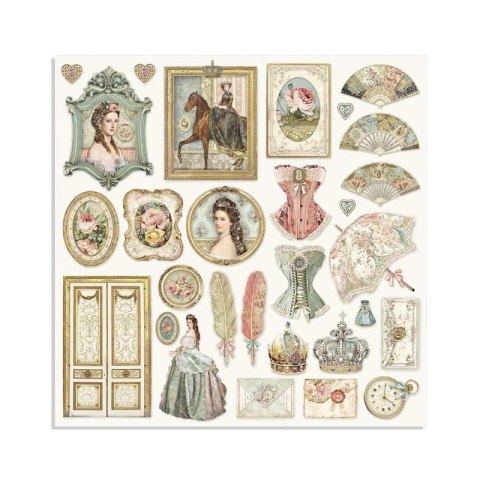 Zestaw 10 szt, papierów do scrapbookingu 20,3x20,3cm Stamperia PRINCESS SBBS18