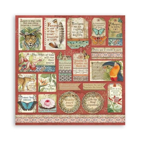 Zestaw 10 szt, papierów do scrapbookingu 30x30cm Stamperia AMAZONIA SBBL83