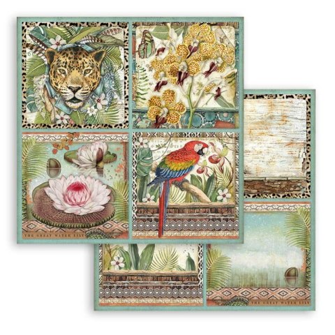 Zestaw 10 szt, papierów do scrapbookingu 30x30cm Stamperia AMAZONIA SBBL83