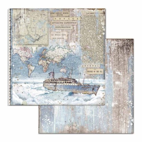 Zestaw 10 szt, papierów do scrapbookingu 30x30cm Stamperia ARCTIC ANTARCTIC SBBL77