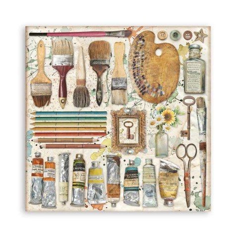 Zestaw 10 szt, papierów do scrapbookingu 30x30cm Stamperia ATELIER DES ARTS SBBL85