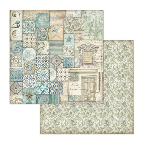 Zestaw 10 szt, papierów do scrapbookingu 30x30cm Stamperia Azulejos SBBL55