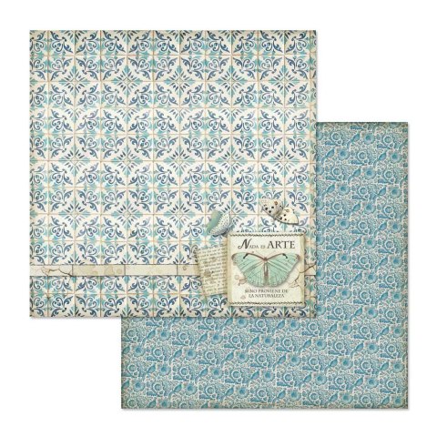 Zestaw 10 szt, papierów do scrapbookingu 30x30cm Stamperia Azulejos SBBL55