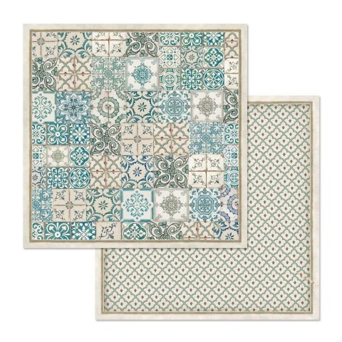 Zestaw 10 szt, papierów do scrapbookingu 30x30cm Stamperia Azulejos SBBL55