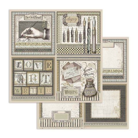 Zestaw 10 szt, papierów do scrapbookingu 30x30cm Stamperia CALIGRAPHY SBBL79