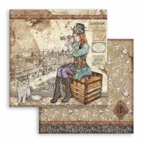 Zestaw 10 szt, papierów do scrapbookingu 30x30cm Stamperia LADY VAGABOND SBBL82
