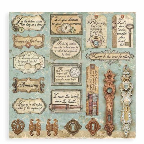 Zestaw 10 szt, papierów do scrapbookingu 30x30cm Stamperia LADY VAGABOND SBBL82
